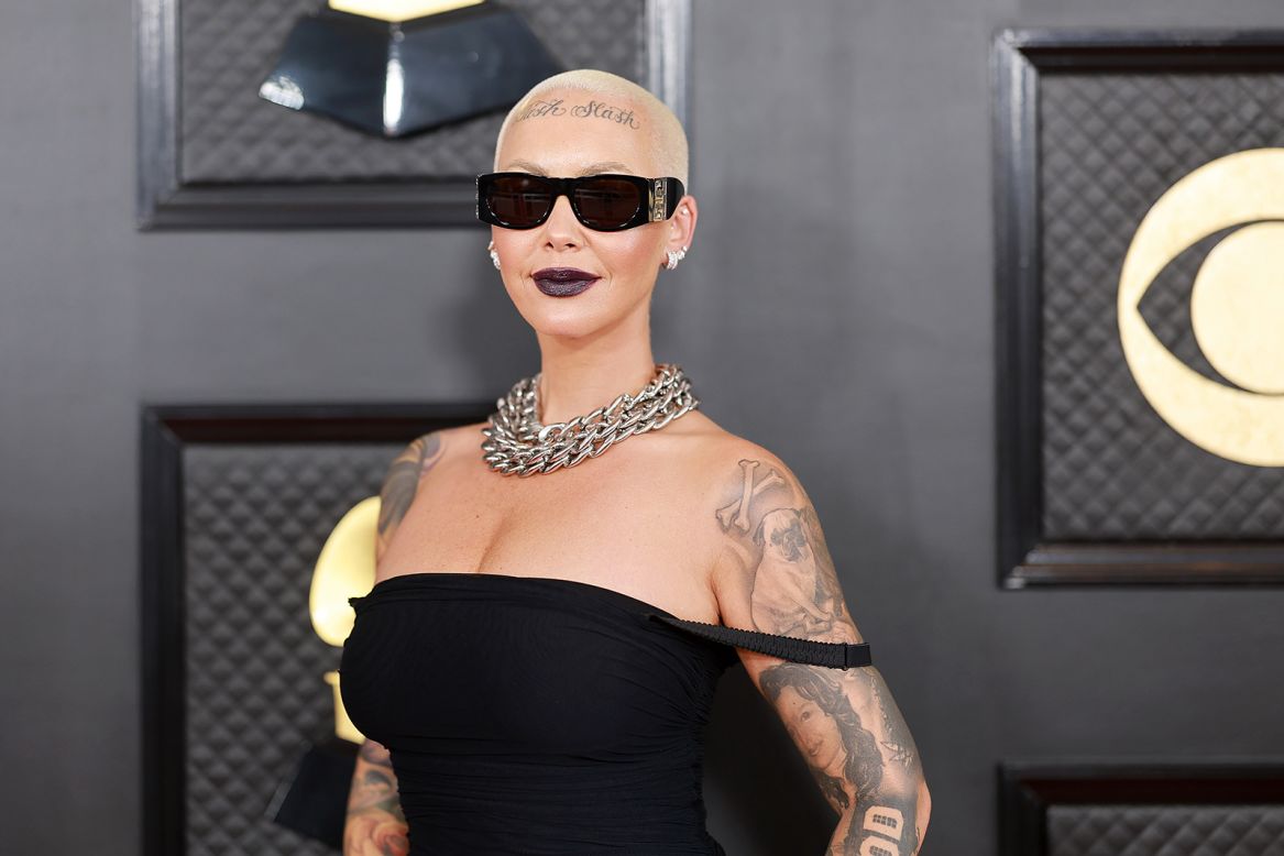A bleached buzzcut has been a trademark of model Amber Rose's look for the last 15 years.