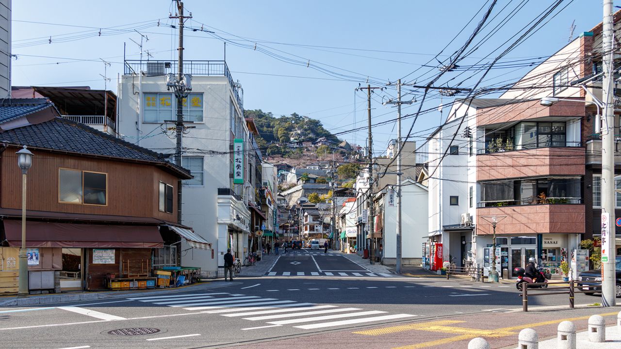 A street view of Onomichi, Japan on March 2018.