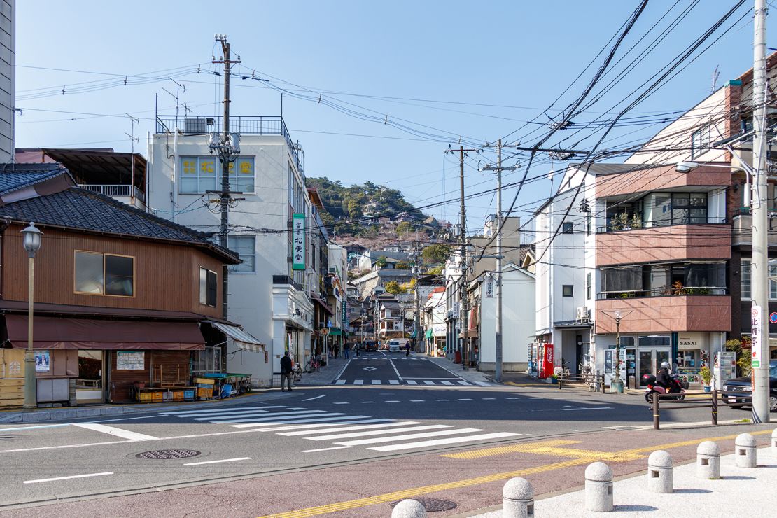 A street view of Onomichi, Japan on March 2018.