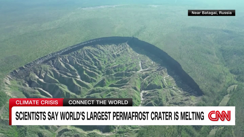 Watch: World’s largest permafrost crater in Russia  | CNN