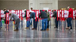 LOUISVILLE, KY - NOVEMBER 03: Voters stand in ballot boxes at the Kentucky Exposition Center on November 3, 2020 in Louisville, Kentucky.  After a record-breaking early voting turnout, Americans head to the polls on the last day to cast their vote for incumbent U.S. President Donald Trump or Democratic nominee Joe Biden in the 2020 presidential election. (Photo by Jon Cherry/Getty Images)