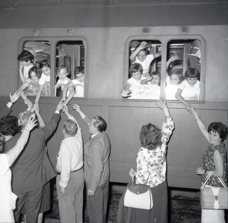<strong>Camp life: </strong>Children in 1962 leave for summer camp in a 1937-built train.