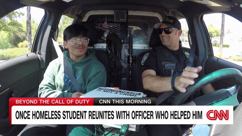 Once Homeless Student Reunites with Officer  | CNN