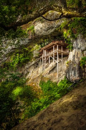 <strong>Nageiredo Temple:</strong> Visiting this temple is not for the faint of heart -- located on a steep cliff, travelers must have their footwear approved before attempting the journey.