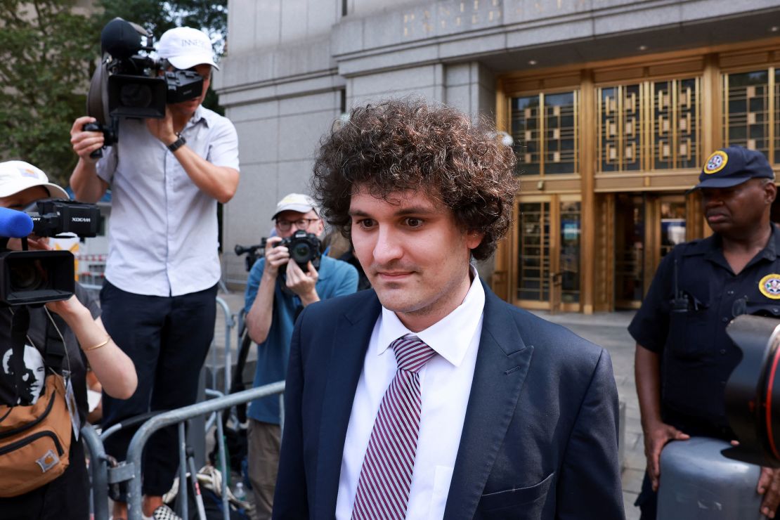 Indicted FTX founder Sam Bankman-Fried leaves the United States Courthouse in New York City on July 26, 2023.