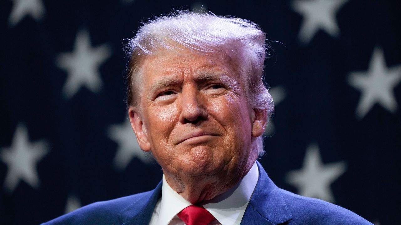 Republican presidential candidate former president Donald Trump speaks at the Republican Party of Iowa's 2023 Lincoln Dinner in Des Moines, Iowa, Friday, July 28, 2023. (AP Photo/Charlie Neibergall)