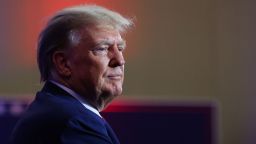 Former U.S. President and Republican presidential candidate Donald Trump looks on as he attends the Republican Party of Iowa's Lincoln Day Dinner in Des Moines, Iowa, U.S., July 28, 2023. REUTERS/Scott Morgan