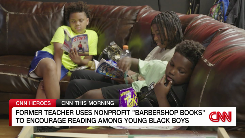 Former teacher uses nonprofit “Barbershop Books” to encourage boys to read | CNN