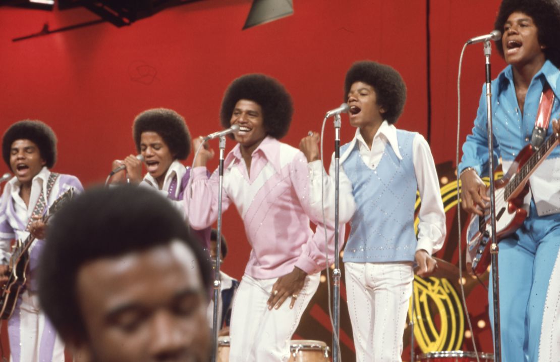 The Jackson Five (L-R: Tito Jackson, Marlon Jackson, Jackie Jackson, Michael Jackson, and Jermaine Jackson) perform "Dancing Machine" on Soul Train episode 76, aired 10/27/1973. (Photo by Soul Train via Getty Images).