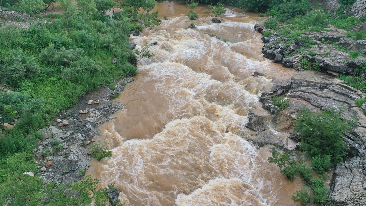 Typhoon Doksuri triggered flash floods in Zaozhuang city of northern China's Shandong province, on July 30, 2023.