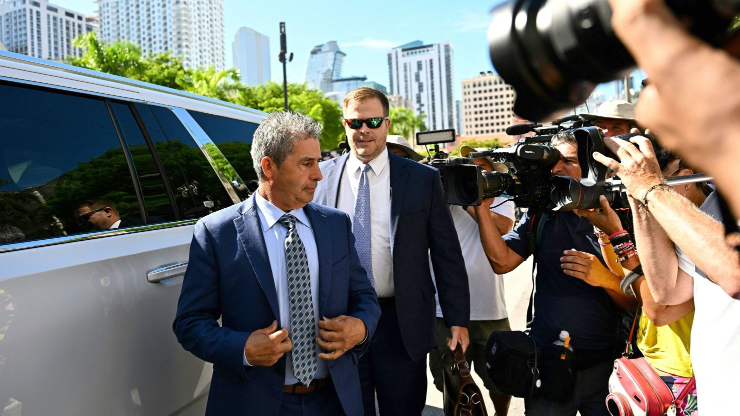 Carlos De Oliveira arrives at the James L. King Federal Courthouse in Miami, Florida, on July 31, 2023. 