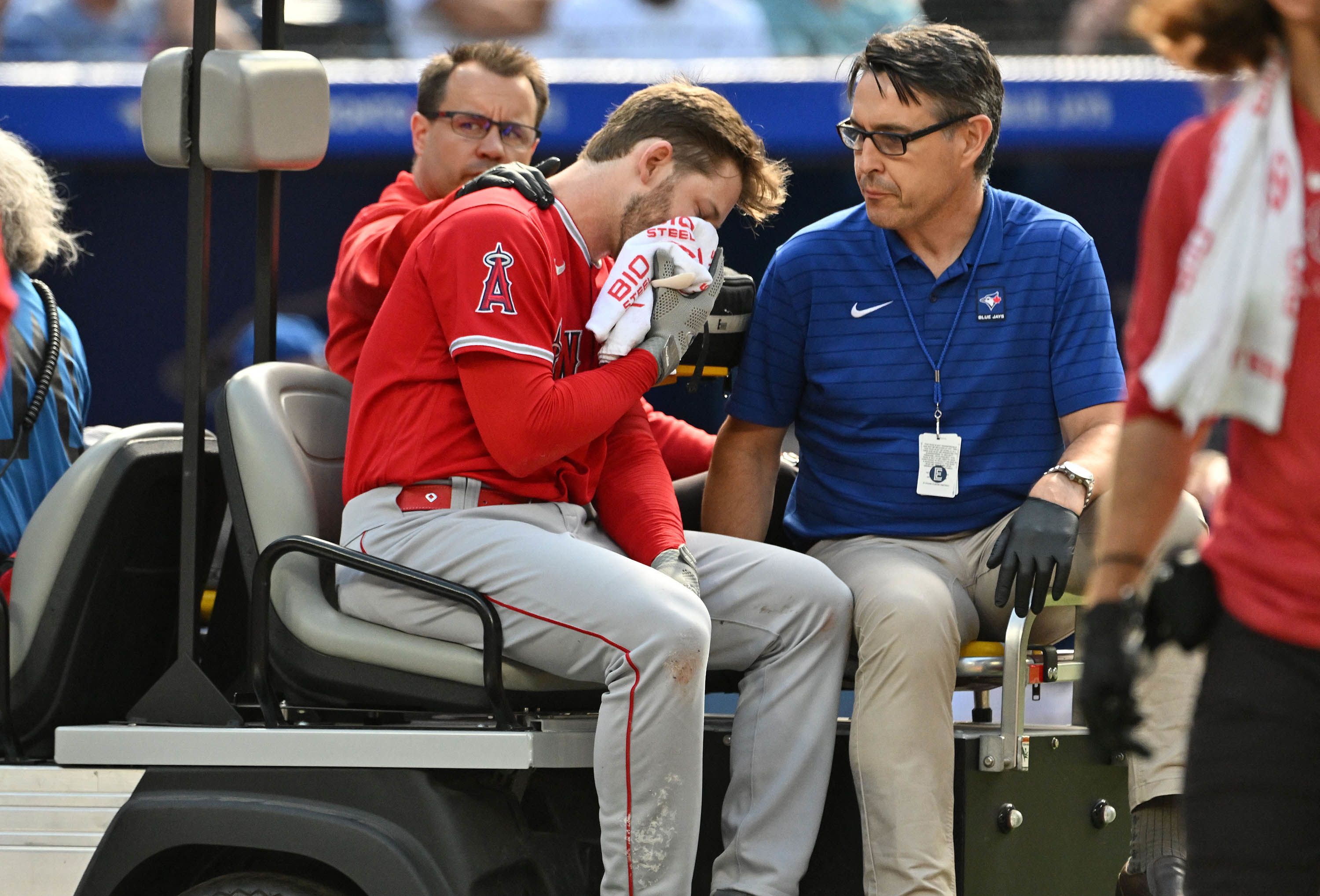 Angels' Taylor Ward Carted Off After Taking Pitch To Face