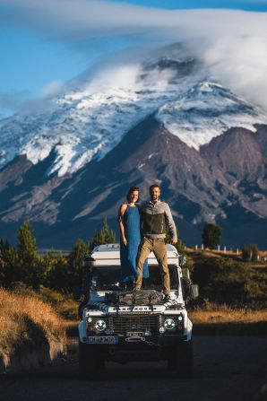 <strong>Traveling couple:</strong> Nicolas Chazee and his partner Mathilde Vougny, pictured in Ecuador, met when they were studying in Belgium in 2015 and bonded over their passion for travel.