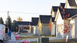 An 'Available' sign outside a home in the CBH Homes Calvary Springs Community in Nampa, Idaho, U.S., on Tuesday, Oct. 19, 2021. No city exemplifies the mania of the Covid-era U.S. housing market better than Boise, Idaho, where prices have surged by more than 30% in the past year. But in a sudden reversal, buyers are now the ones with power.
