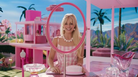 Margot Robbie stars as Barbie in the 2023 film release.