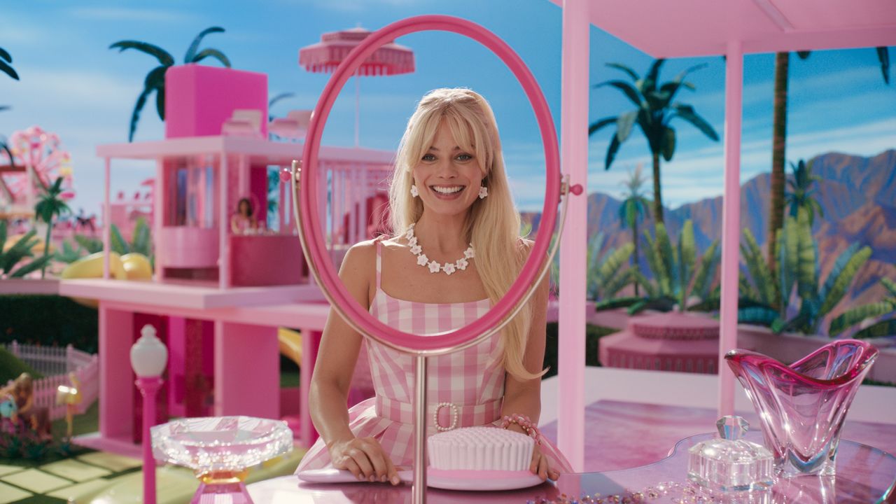 Margot Robbie stars as Barbie in the 2023 film release.