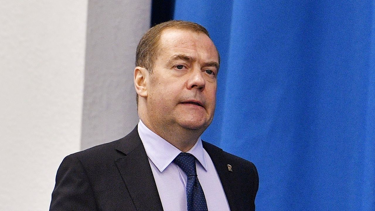 Dmitry Medvedev attends a meeting in Moscow on July 18, 2023.