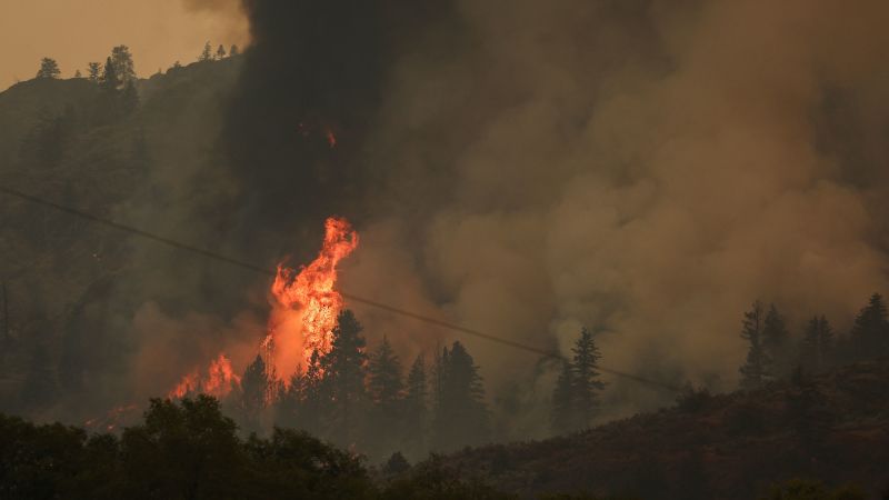 Експлозивен горски пожар пресече границата между САЩ и Канада, налагайки евакуации