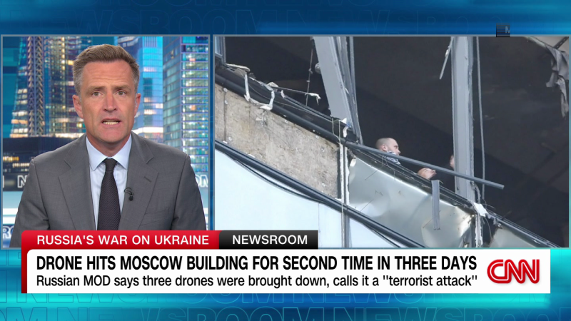 Drone hits Moscow building for the second time in three days