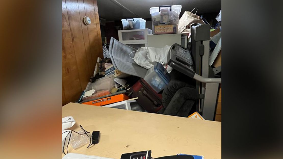 Inside the home of suspect Rex Heurmann, after authorities searched the house.