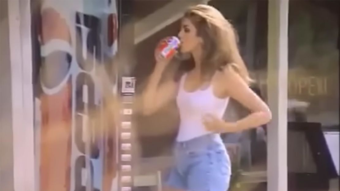The original 1992 Pepsi ad featured Cindy Crawford gulping down the soda in sweltering heat.