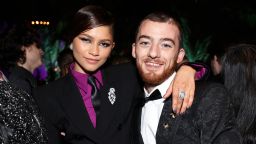 BEVERLY HILLS, CALIFORNIA - MARCH 27: Zendaya and Angus Cloud attend the 2022 Vanity Fair Oscar Party hosted by Radhika Jones at Wallis Annenberg Center for the Performing Arts on March 27, 2022 in Beverly Hills, California. (Photo by Matt Winkelmeyer/VF22/WireImage for Vanity Fair)