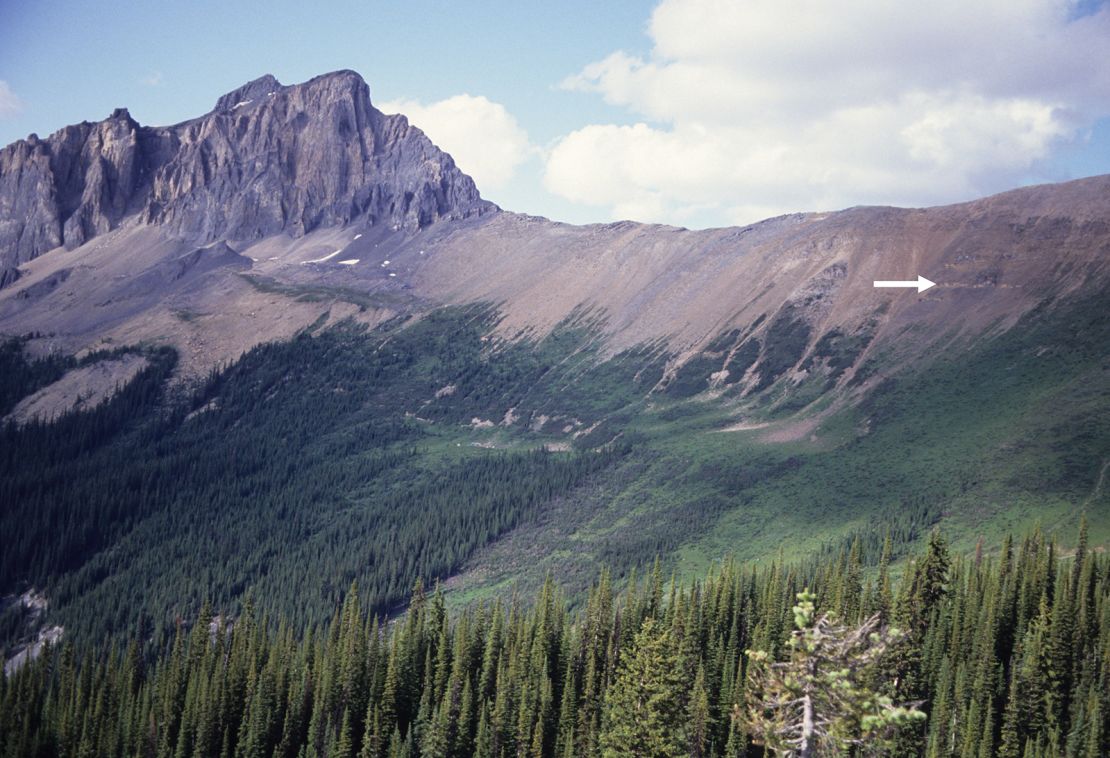 Location of the Burgess Shale's Raymond Quarry high up in the mountains of Yoho National Park in 1992.