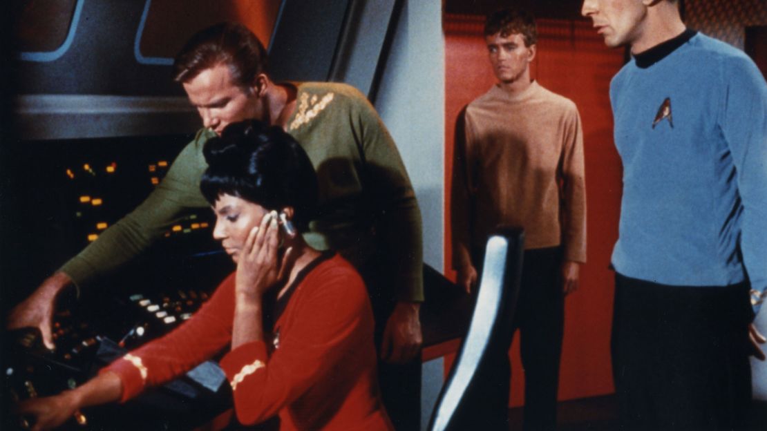 Editorial use only. No book cover usage.
Mandatory Credit: Photo by Paramount Television/Kobal/Shutterstock (5886213at)
William Shatner, Leonard Nimoy, Nichelle Nichols
Star Trek - 1966-1969
Paramount Television
USA
Scene Still
The Original Series / First Series