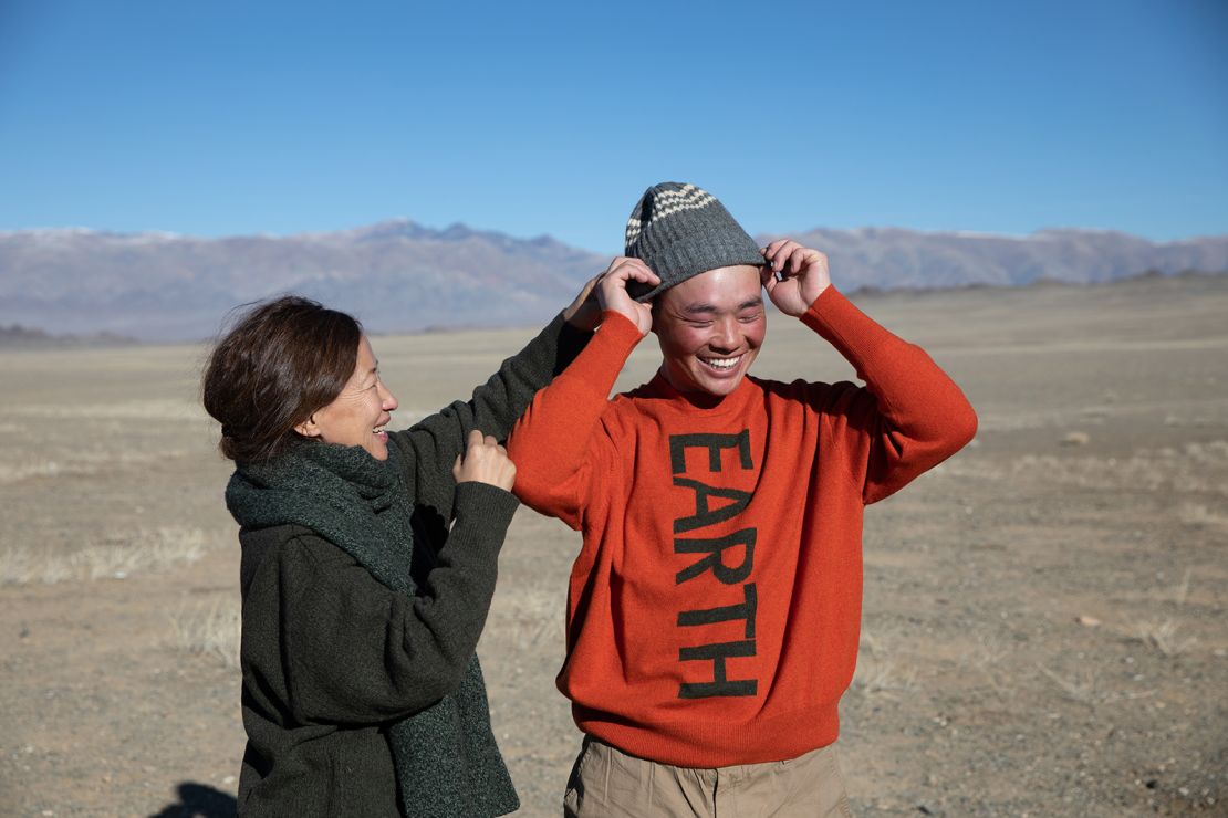 Luxury label Oyuna, which specializes in responsibly sourced cashmere, shot a recent campaign on Mongolia's steppe.