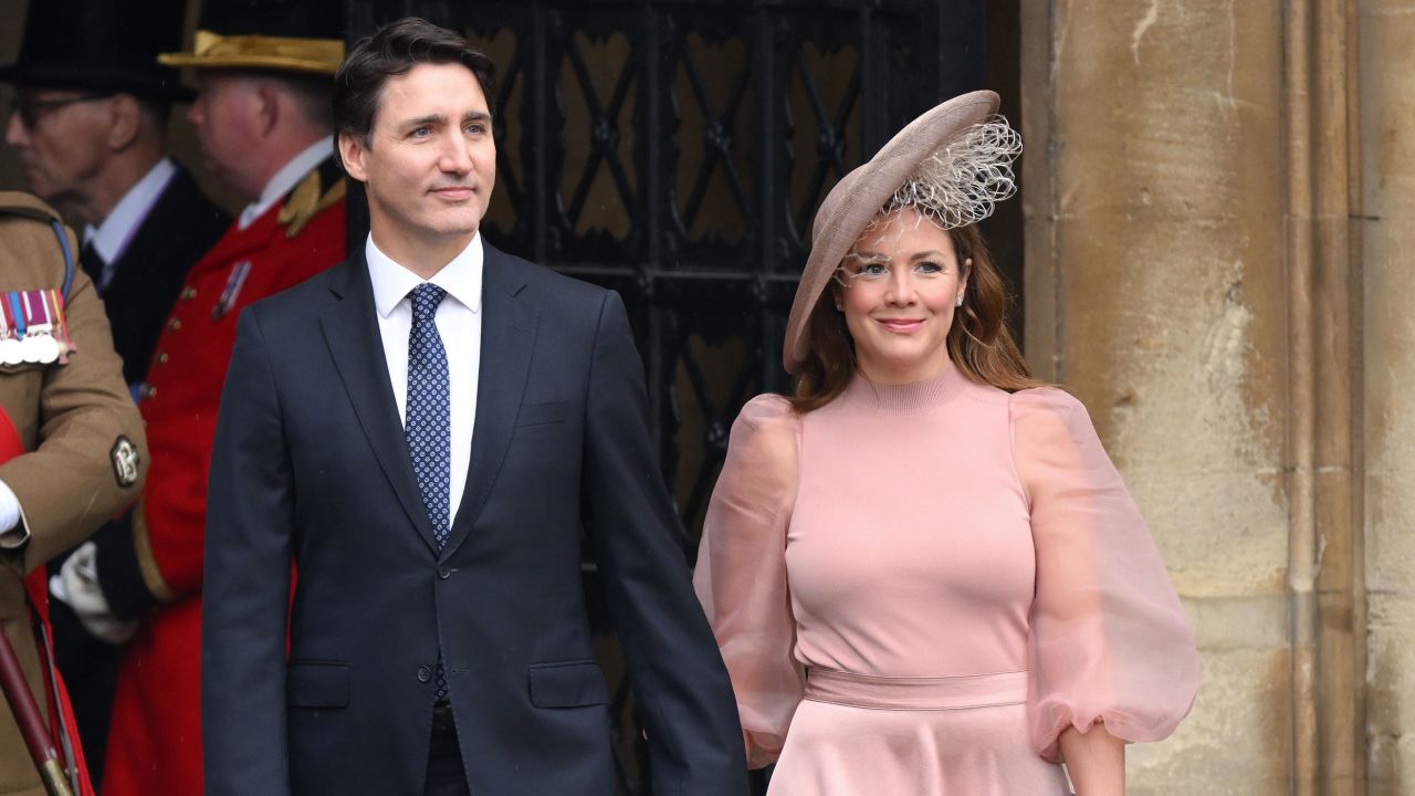 Justin Trudeau and Sophie Grégoire Trudeau at the Coronation of King Charles III and Queen Camilla on May 06, 2023 in London, England. 
