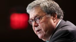 Former U.S. Attorney General William Barr speaks at a meeting of the Federalist Society on September 20, 2022 in Washington, DC. 