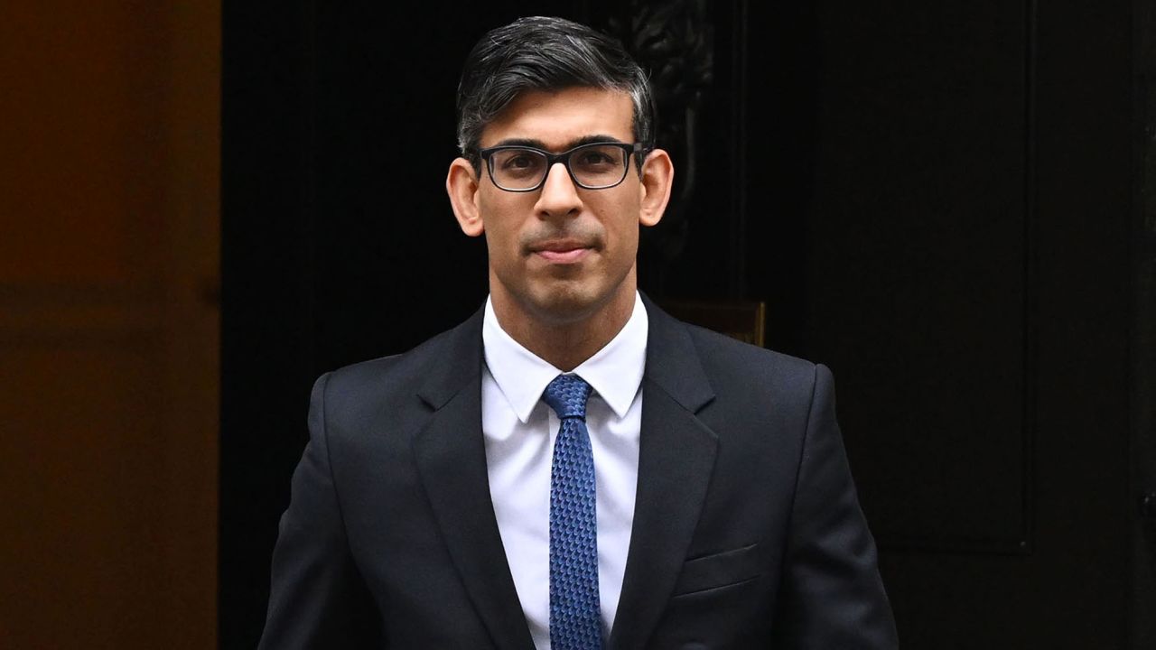 British Prime Minister Rishi Sunak, pictured on January 25, 2023, has pledged to expand fossil fuel production, in a move that campaigners warn will stunt the country's environmental policies.