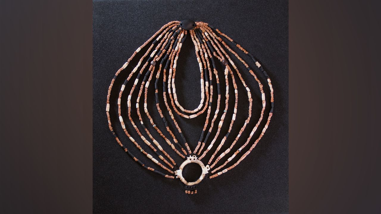 Researchers reassembled a Neolithic necklace made using more than 2,500 beads.