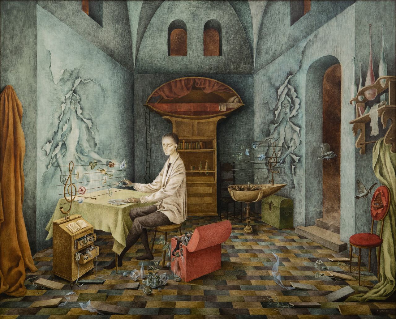 Remedio Varo. Armonía (Armonia), 1956. Collezione Eduardo F. Costantini. © 2023 Remedios Varo, Artists Rights Society (ARS), New York / VEGAP, Madrid.