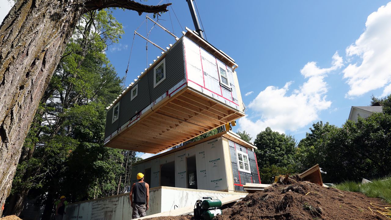 Construction of an accessory dwelling unit (ADU) in Maine. A growing number of cities and states have reformed zoning laws to increase housing supply.
