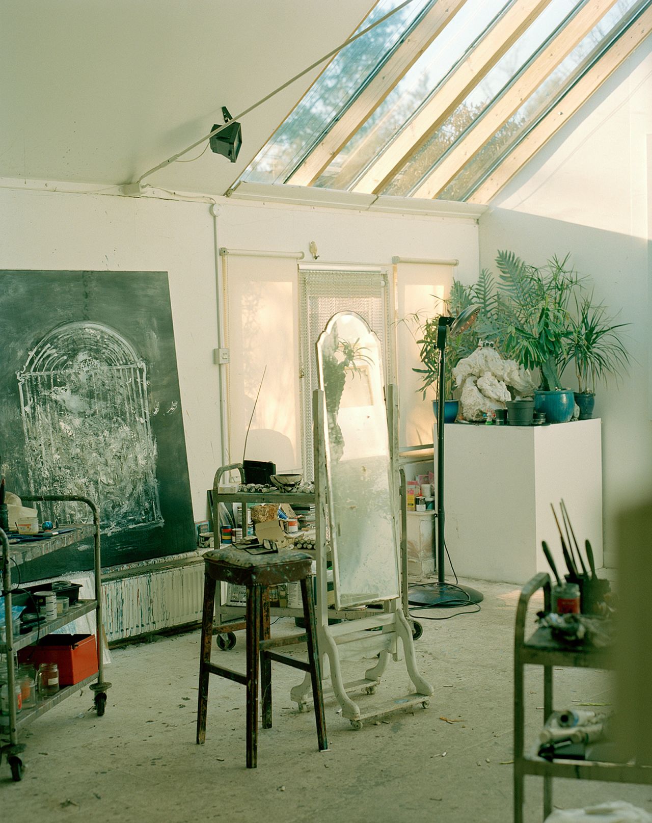 Maggi Hambling's studio,
Suffolk, 2020.