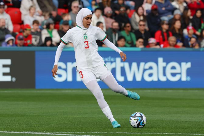 It sealed Morocco's first ever goal and win at the tournament, and more history was made by Nouhaila Benzina, as the defender became the<a  target="_blank"> first player to wear a hijab</a> at a senior-level Women's World Cup.