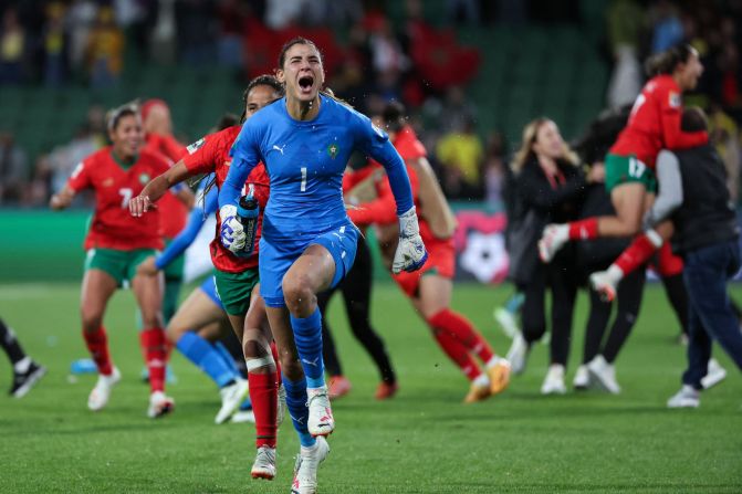 It made Morocco [pictured, goalkeeper Khadija Er-Rmichi] the only one of eight tournament debutants to make the knockout stages, and marked the first time ever that three African nations have reached the last 16.