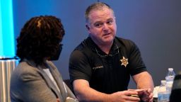 Rankin County Sheriff Bryan Bailey, shown in this November 2021 file photo, has said that he is "ashamed and embarrassed" after five of his former officers pleaded guilty to charges related to torturing two Black men in Braxton, Mississippi.