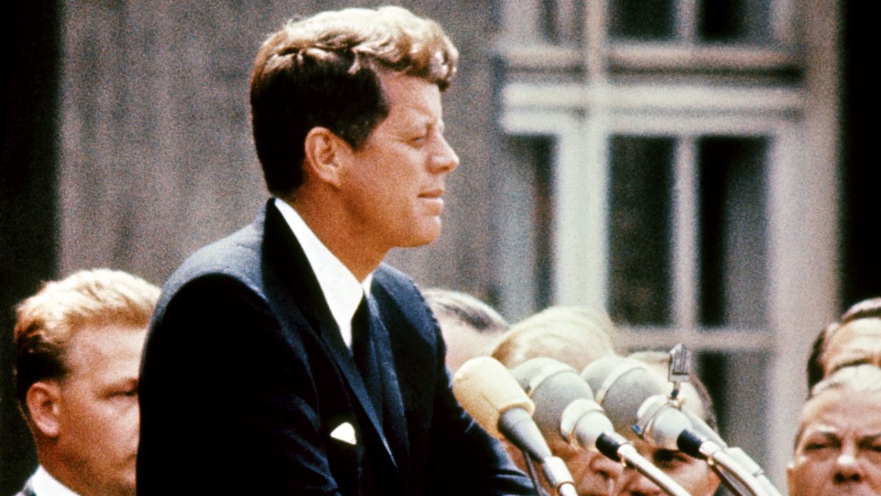 John Fitzgerald Kennedy (1917-63), pictured in the 1960s in the USA. 09 November 1960, he was the first Catholic, and the youngest person, to be elected for Democratic party the president of the USA. 22 November 1963, Kennedy was assassinated while being driven in an open car through Dallas. (Photo credit should read -/AFP via Getty Images)