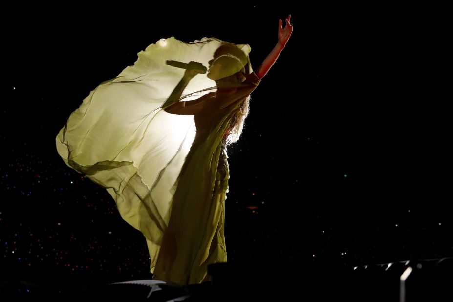 Swift performs during the "Folklore" set in Chicago on June 2.