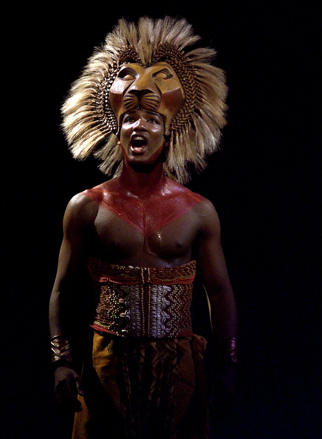 Clifton Oliver performs as Simba in the "Lion King" in Los Angeles on September 28, 2000.