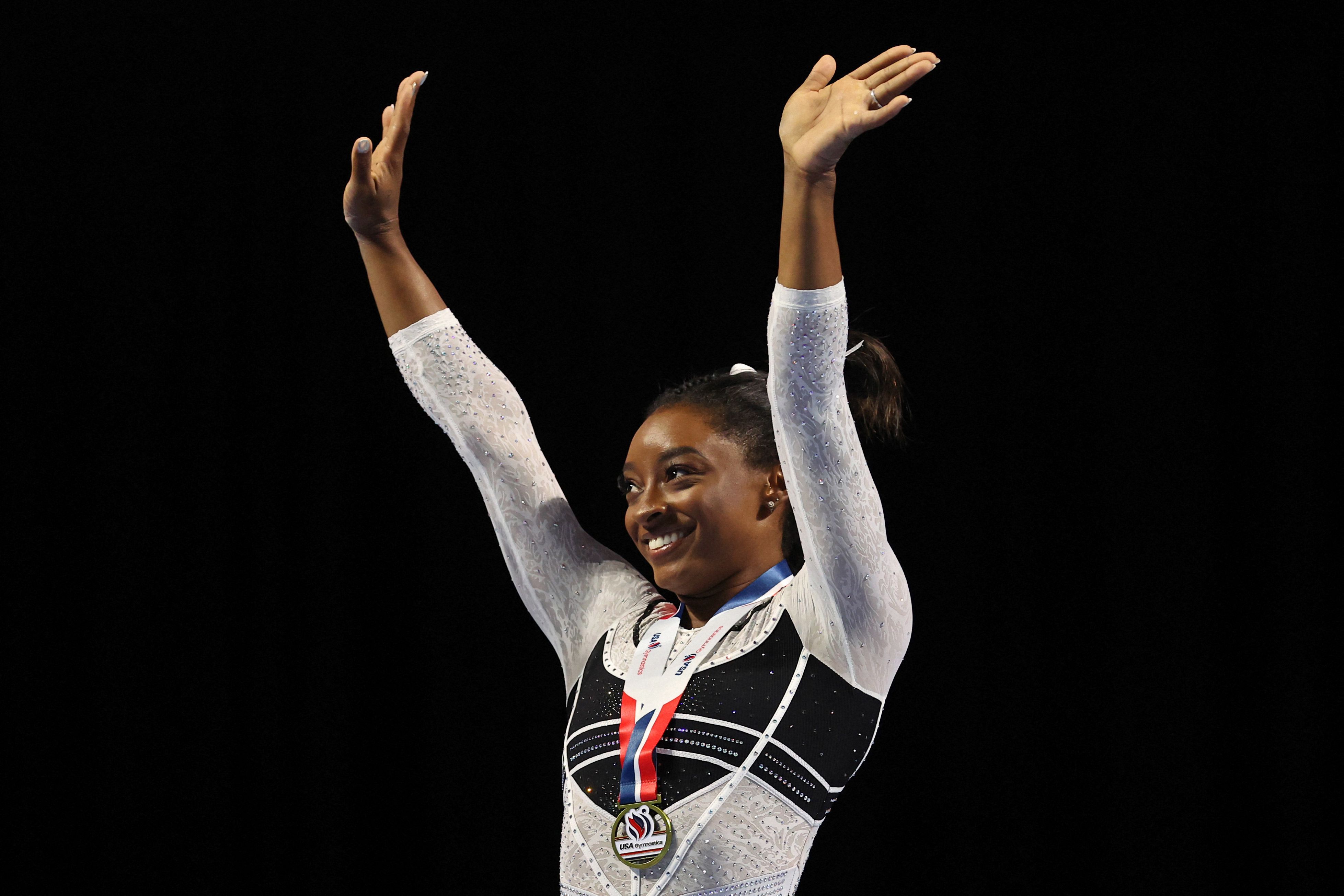 Simone Biles wins her first competitive gymnastics event since 2021,  qualifies for US national championships