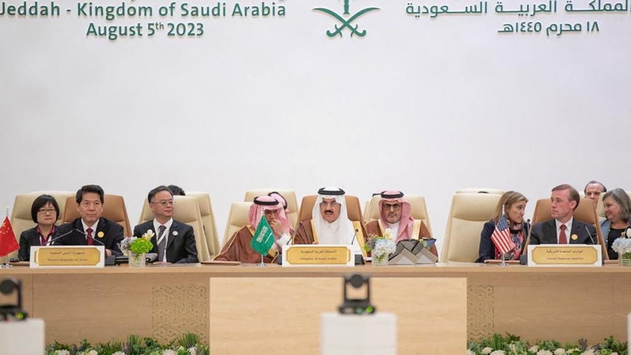 Representatives from China, the US and Saudi Arabia attend talks intended to make progress towards a peaceful end to Russia's war in Ukraine, in Jeddah, Saudi Arabia, last weekend.