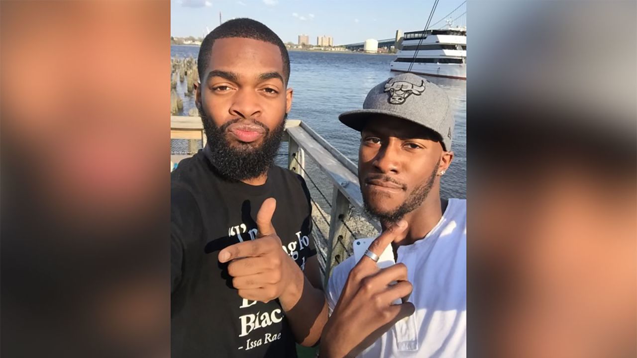 Kemar Jewel, left, and O'Shae Sibley are seen together in this image provided by Jewel.