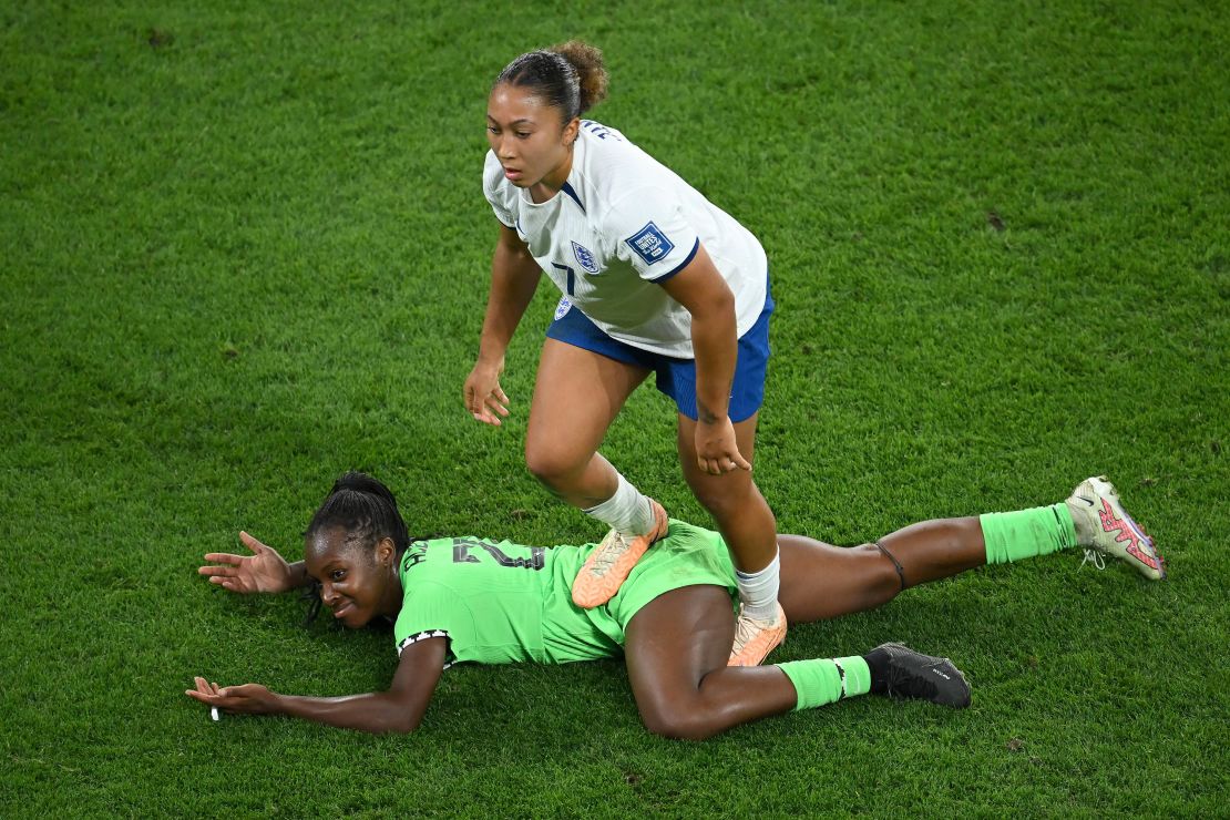 The Lionesses were reduced to 10 players after Lauren James was sent off.