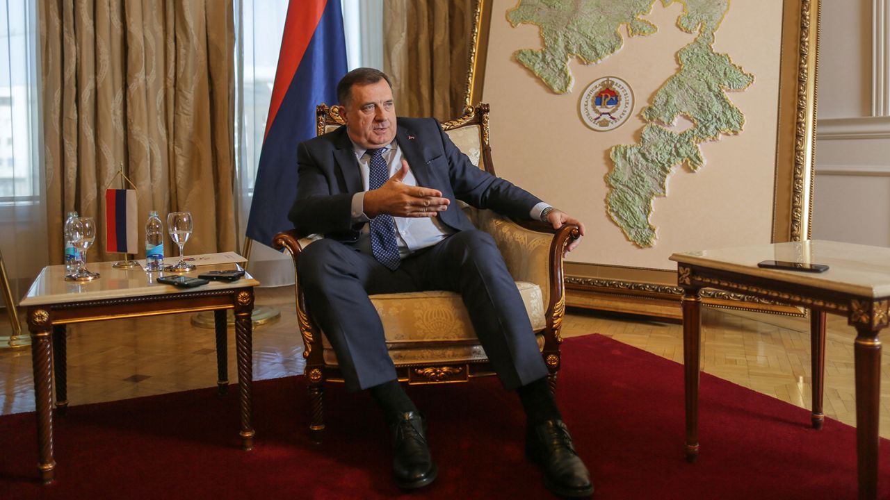 Republika Srpska President Milorad Dodik at his office in Banja Luka, Bosnia and Herzegovina, January 19, 2022.