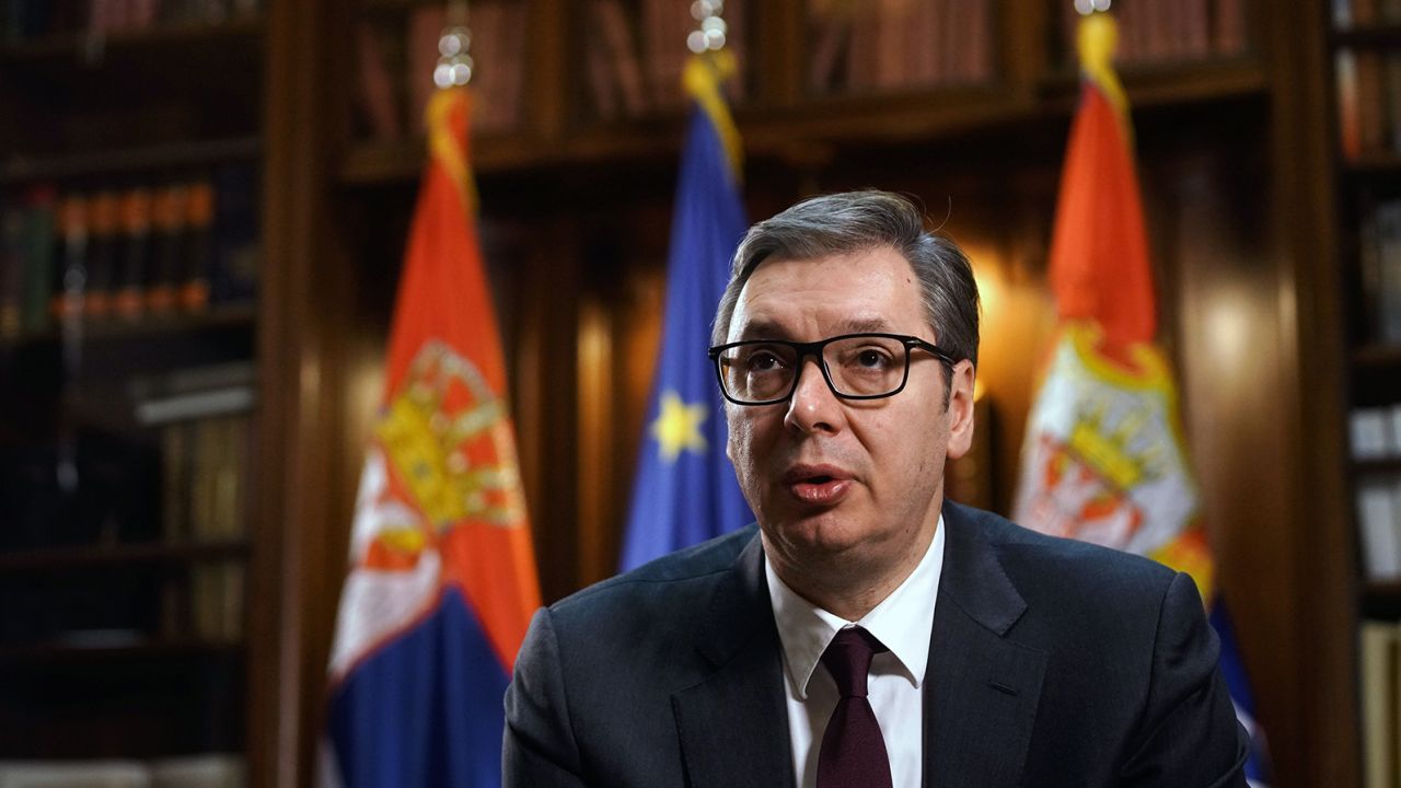 Aleksandar Vucic, Serbia's president, is seen in his office in Belgrade, Serbia, January 17, 2023.