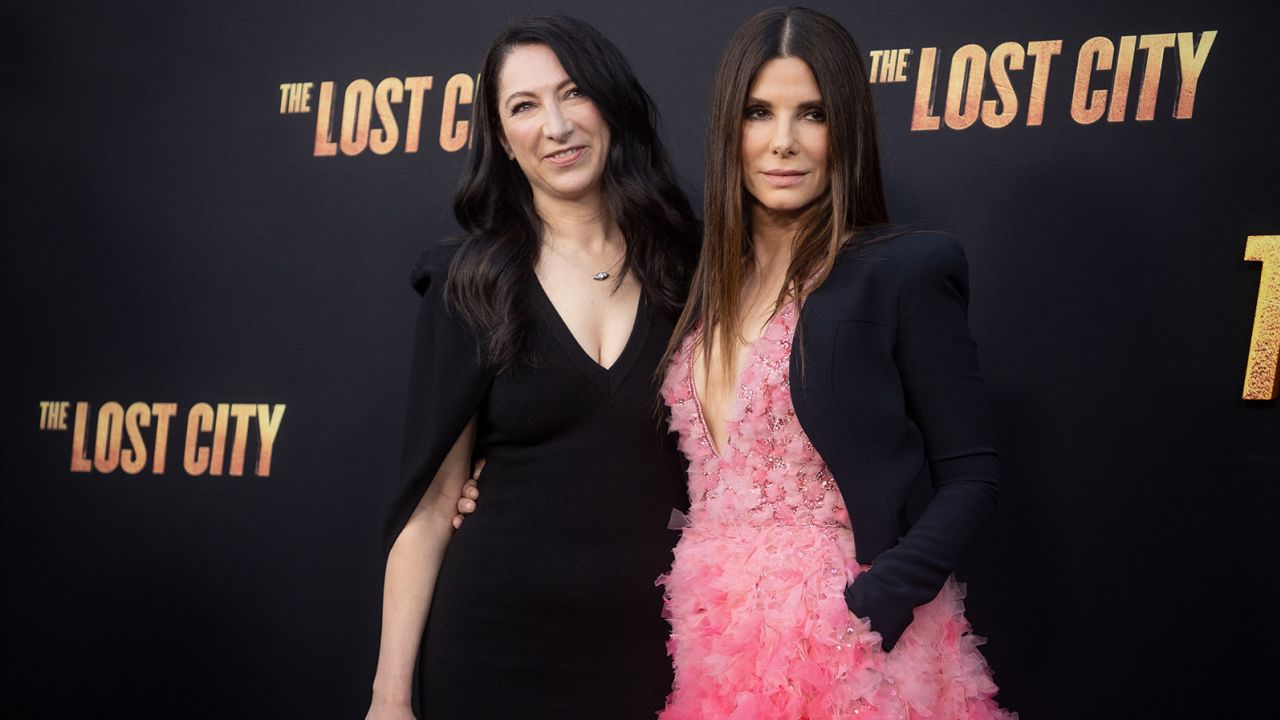 Gesine Bullock-Prado and Sandra Bullock attend the Los Angeles premiere of "The Lost City" at Regency Village Theatre on March 21, 2022 in Los Angeles.
