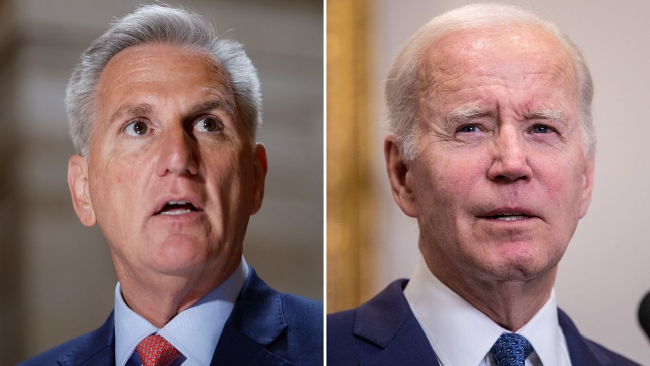 From left, House Speaker Kevin McCarthy and President Joe Biden are pictured. 